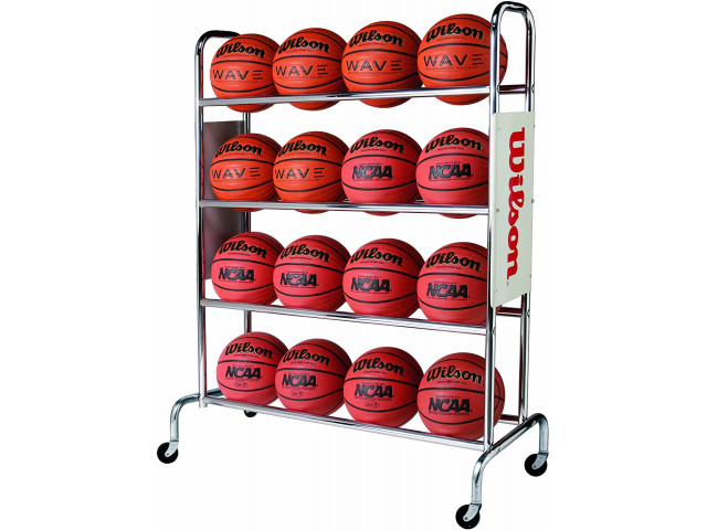 Wilson Deluxe Basketball Ball Rack - Хромированная стойка на 16 мячей