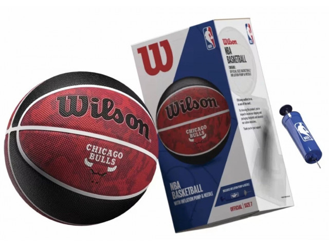 Wilson NBA Team Tribute With Ball Pump - Універсальний Баскетбольний М'яч з Насосом