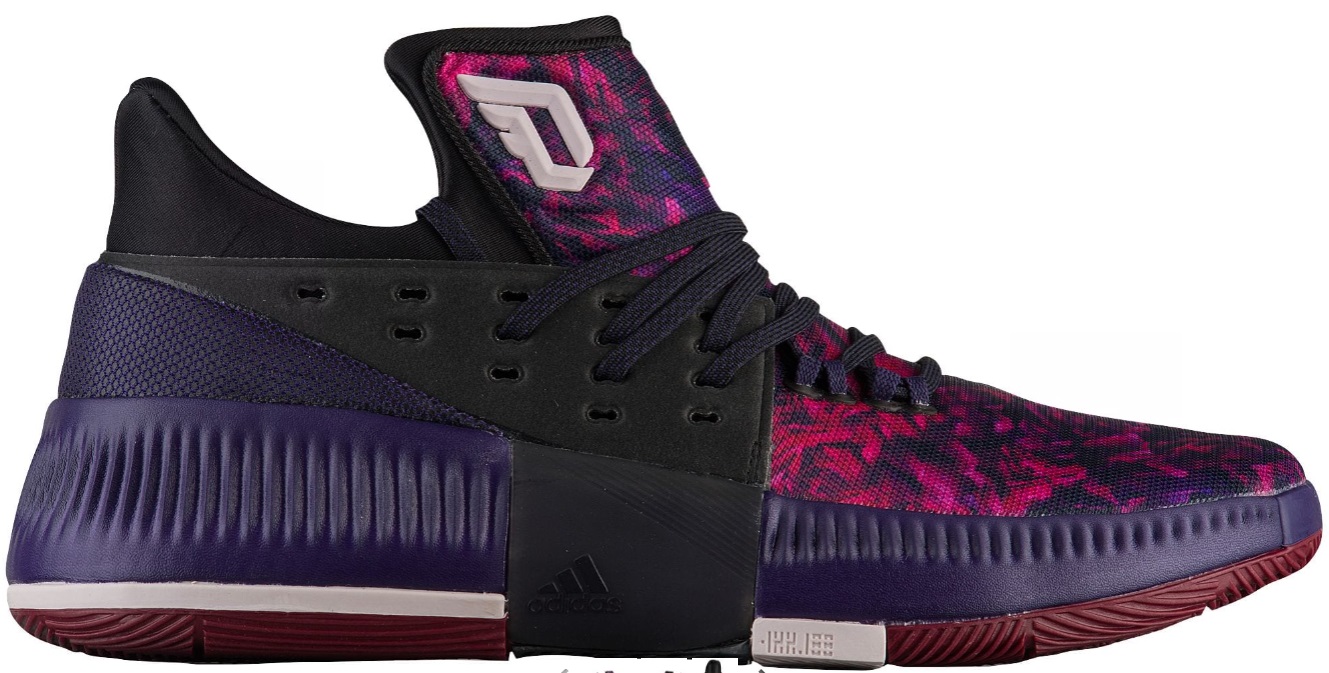 ADIDAS DAME 3 B49509 Damian Lillard Black Purple Burgundy